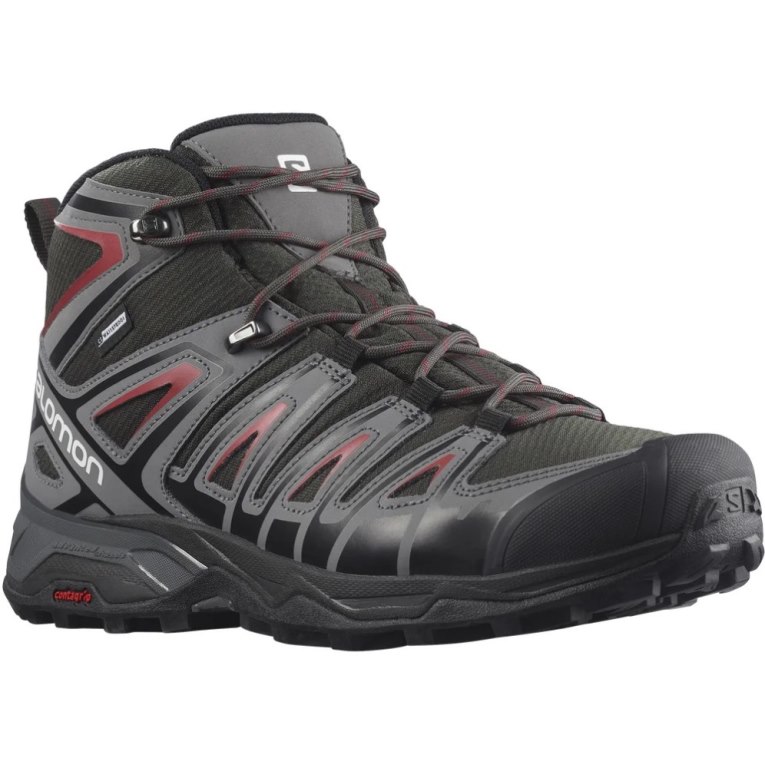 Black Salomon X Ultra Pioneer Mid CSWP Men's Hiking Boots | PH 91852M